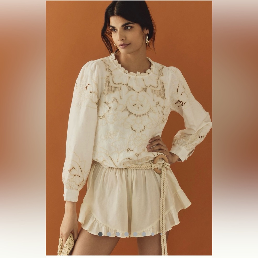 NWT - Anthropologie Lainie Cutwork blouse.